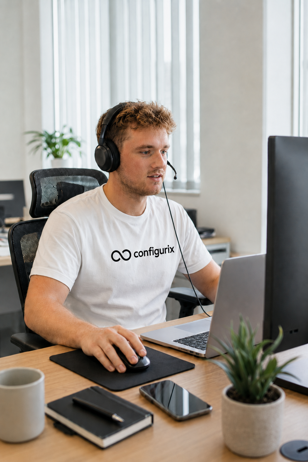 Configurix team member on a product demo call