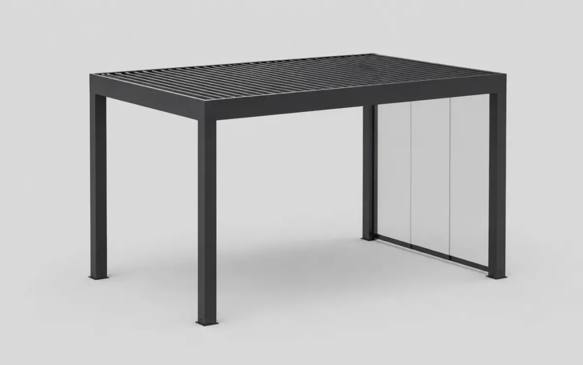 Produit pergola présenté en aperçu 3D avec une présentation neutre