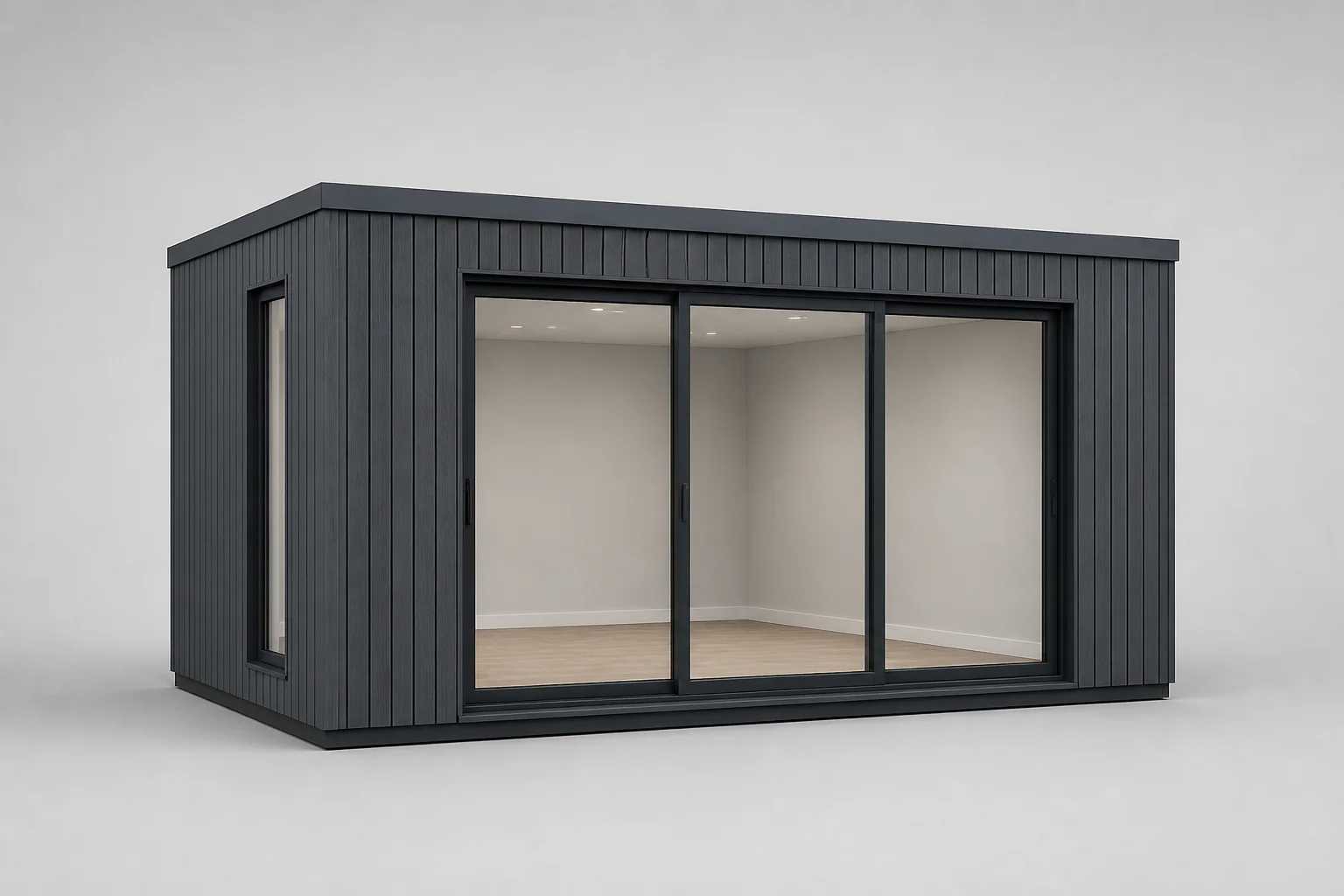 Configuration illustrative d'une pièce de jardin modulaire en bois